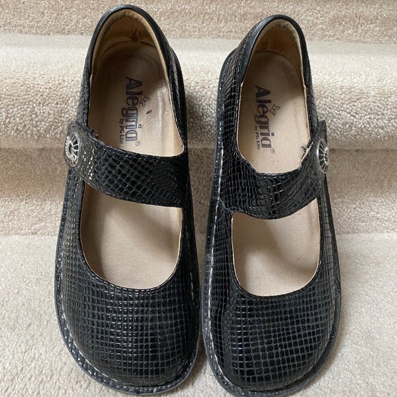 Alegria Paloma Black Dazzler Shoe Mary Jane  School Size 38  US 7 FREE Jacket - Picture 5 of 11
